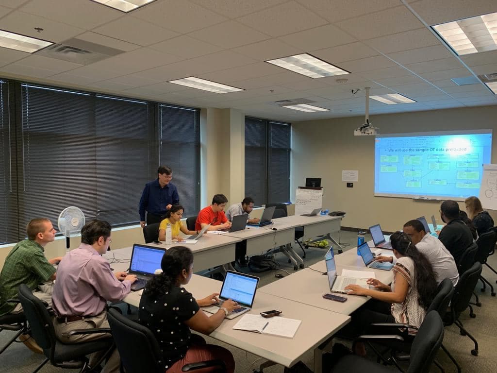 Students working through cloud infrastructure labs